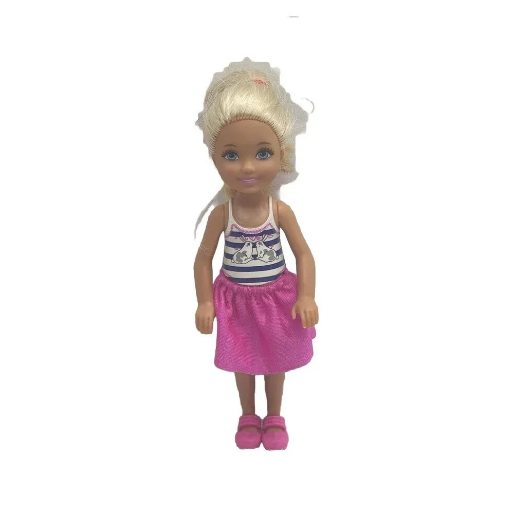 Chelsea Barbie Doll Blonde Bunny with Skirt 1 Pair Shoes Pink 2015